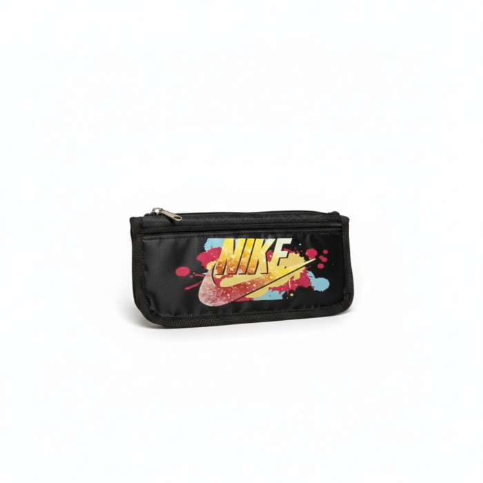 Nike Paint Splat Pencil Case – Black Multi-Color Graphic Stationery Bag with Zipper