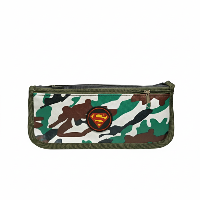 EKDUM JHAKAAS Premium Pencil Pouch Model 43/18 6631 – Large Capacity Student Organizer in Tactical Camo, Retro Music Tape, and "Nice Day" Kawaii Designs