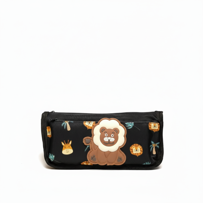 Premium Multi-Compartment Pencil Pouch Model 39/09 5007 – High-Capacity Student Organizer in Safari Lion, "Play Bear" Urban, and Sports Themes