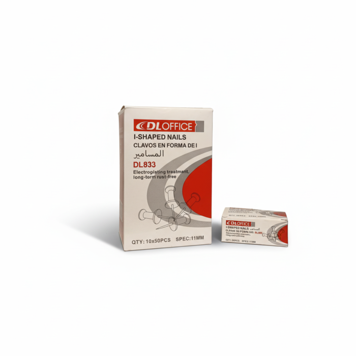 CDL Office Premium I-Shaped Push Pins (Model DL833) – 11mm Long-Term Rust-Free Map Tacks for Cork Boards, Office, and Home Organization