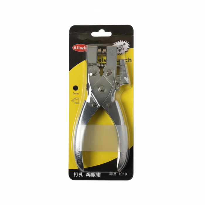 Allwin Professional Eyelet Puncher (Model 019) – Heavy-Duty 5mm Steel Hole Punch and Eyelet Setting Tool for Paper, Leather, and Crafting